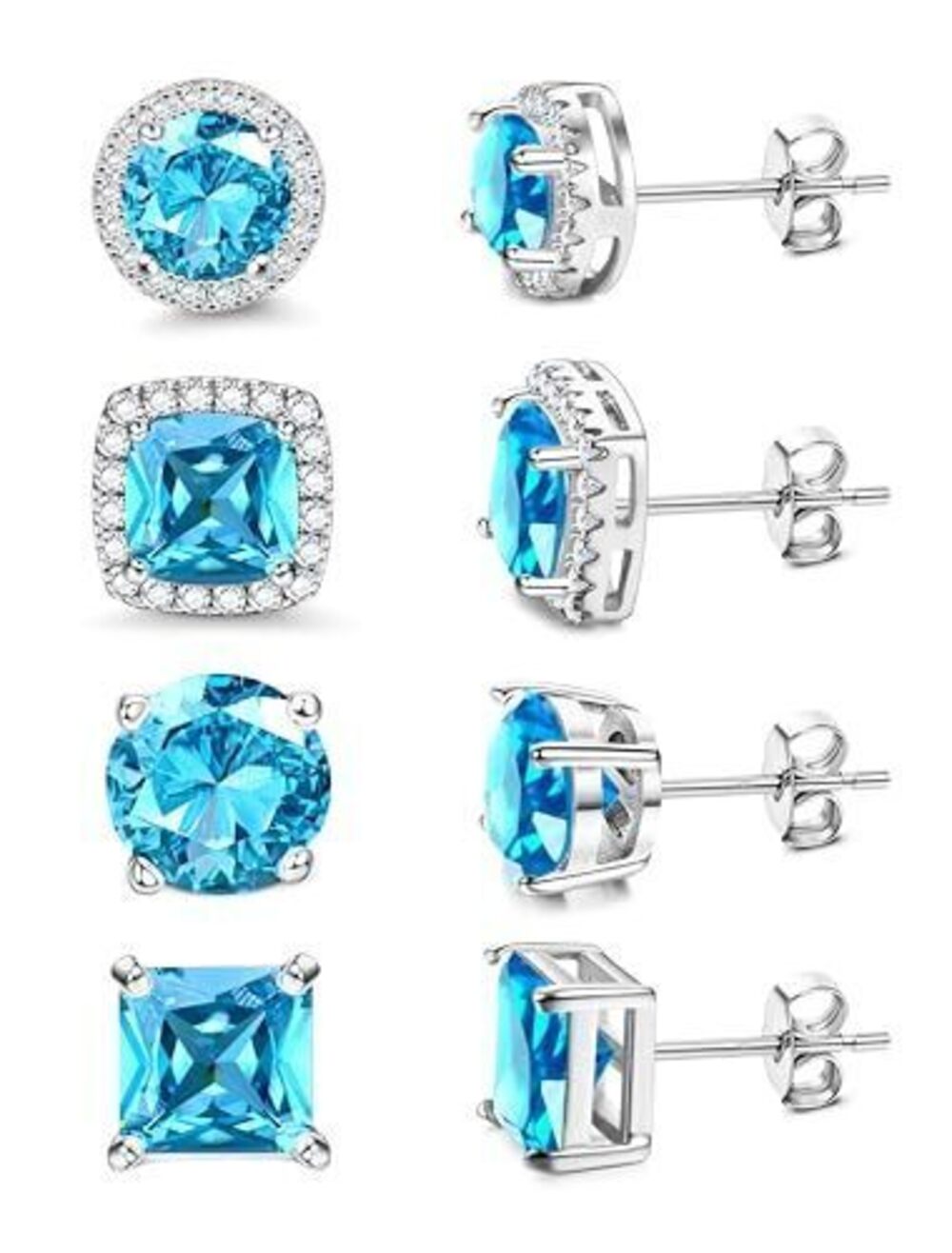 5157 Cubic Zirconia Stud Earrings 18K White Gold Plated Hypoallergenic